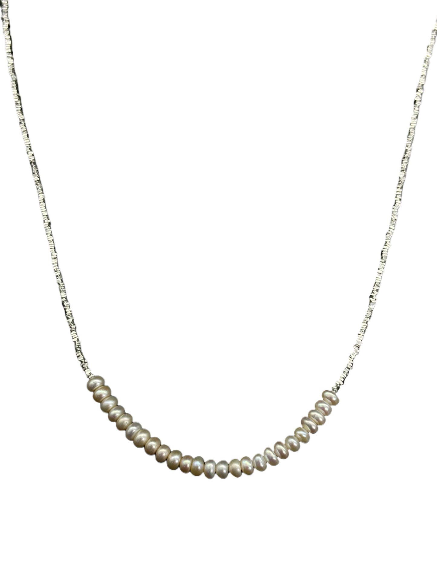Broken Silver Versatile Collarbone Chain Pearl Necklace