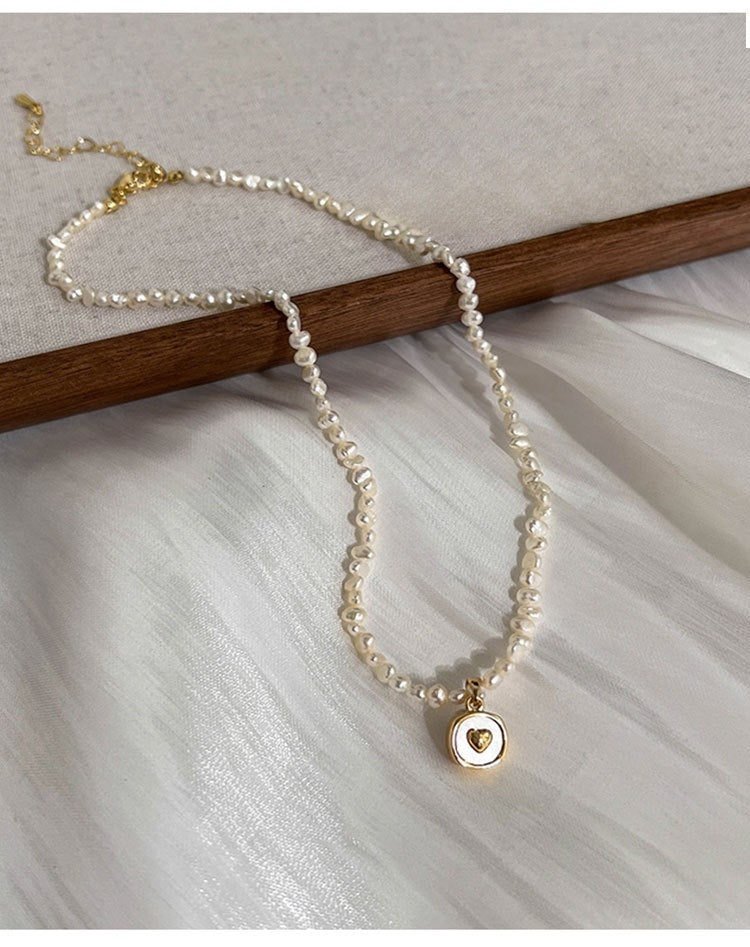 Baroque love natural pearl pendant