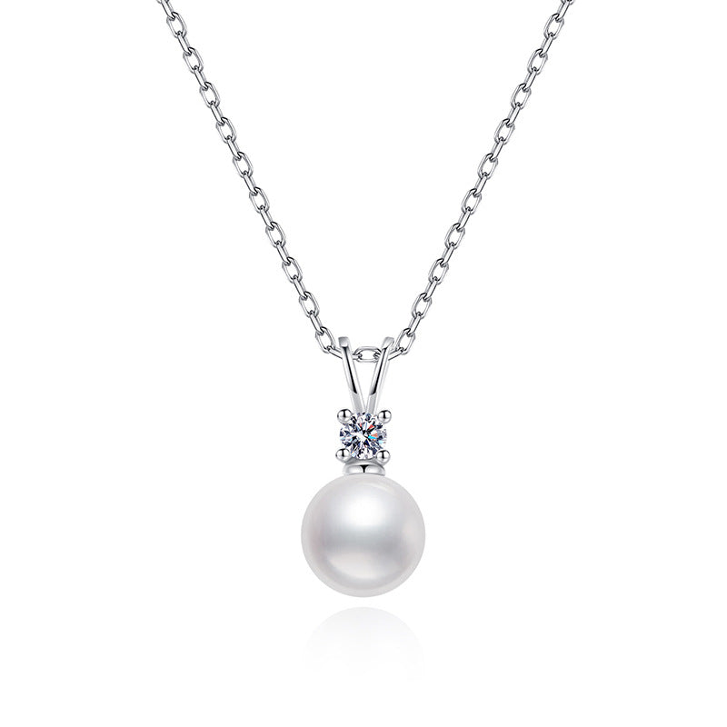 Natural pearl strong light round light luxury versatile necklace