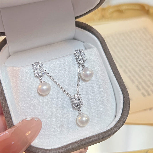 Sterling Silver Natural Pearl Princess Design Set