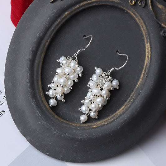 Grape pearl earrings