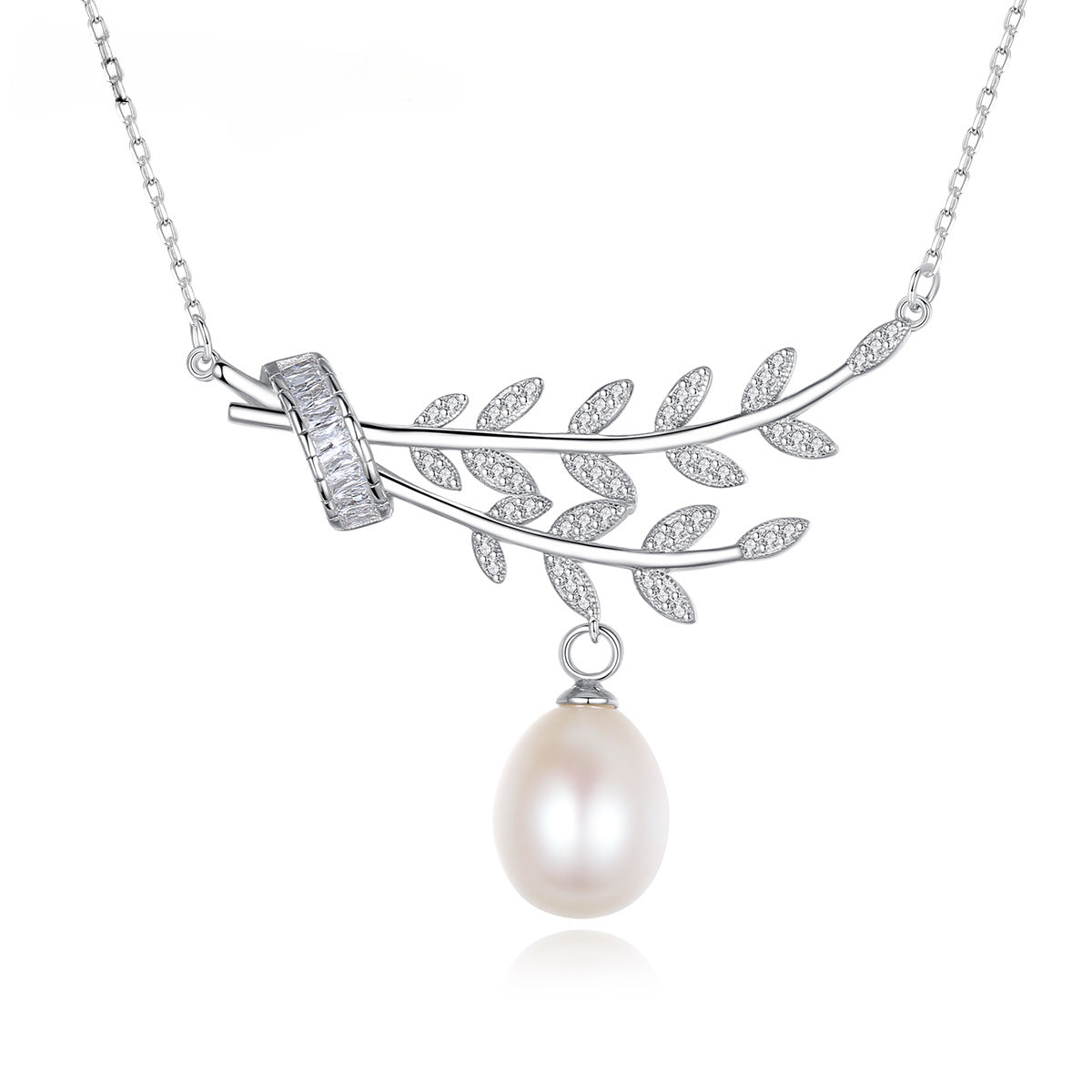 Leaf Design Freshwater Pearl Pendant
