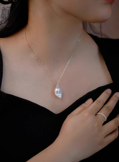 Natural Baroque Pearl Niche Light Luxury Silver Necklace