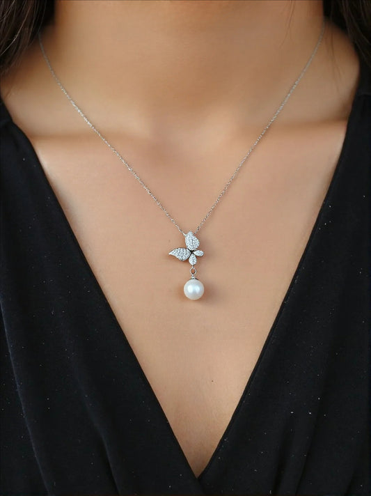 Butterfly Natural Freshwater Pearl Necklace