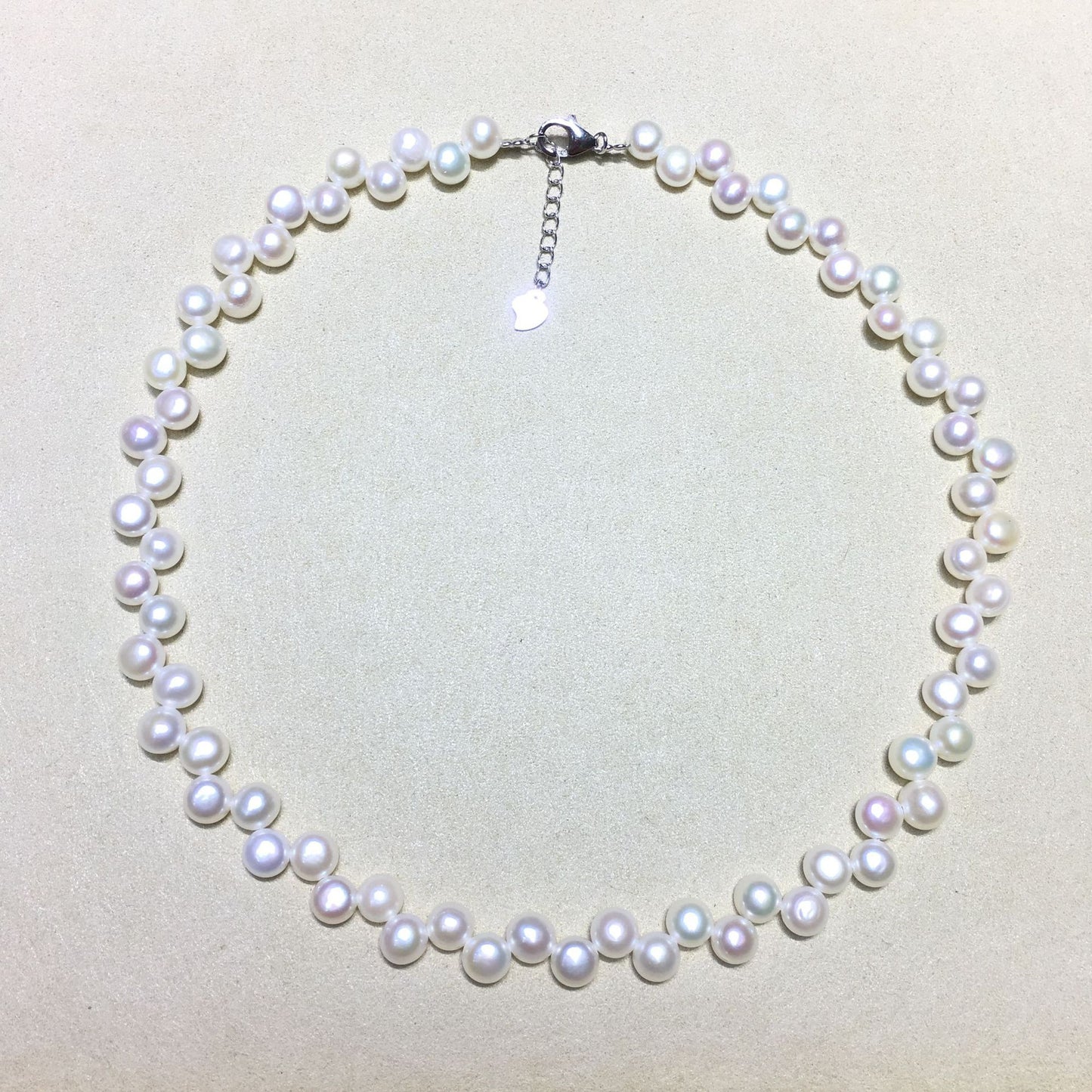 Sterling Silver Natural Freshwater Pearl Double Neck Chain