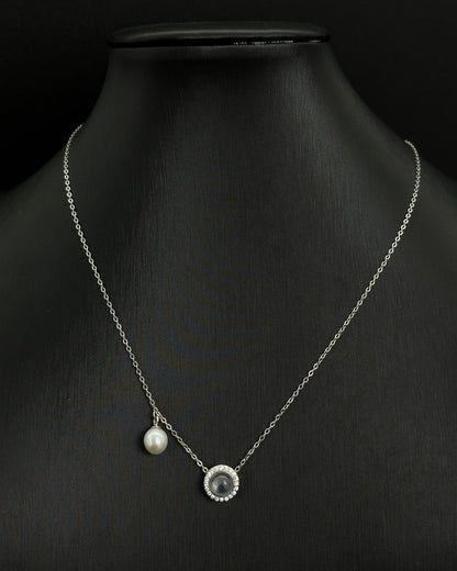 Light Luxury Aquamarine Pearl Necklace