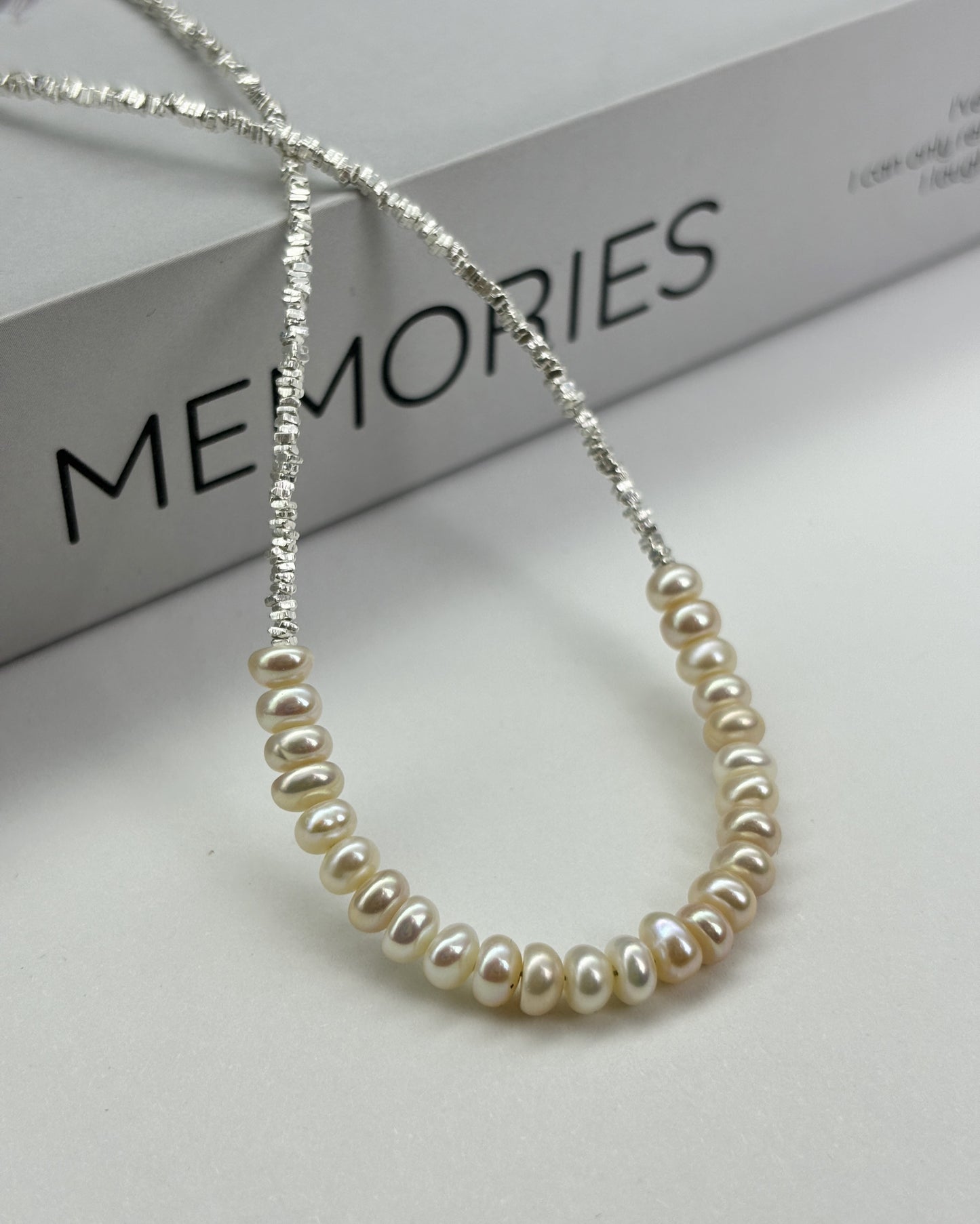 Broken Silver Versatile Collarbone Chain Pearl Necklace
