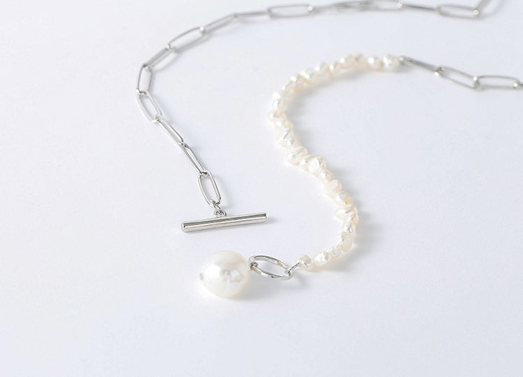 Baroque Geometric Pearl Clavicle Necklace