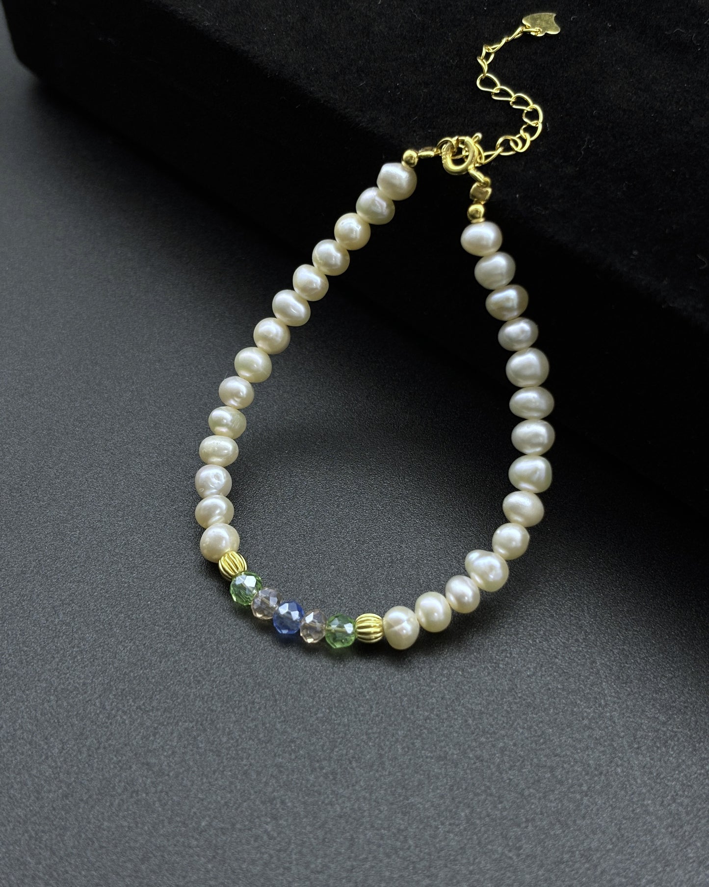 Colored Crystal Pearl Bracelet