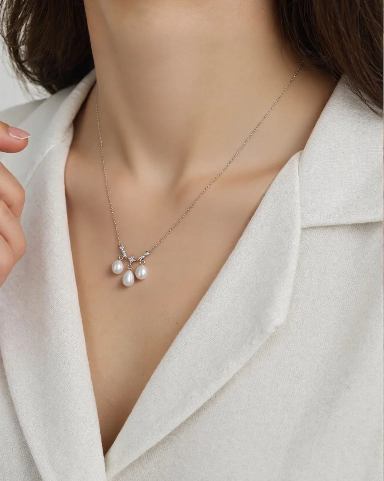 Natural pearl smart fringed pendant