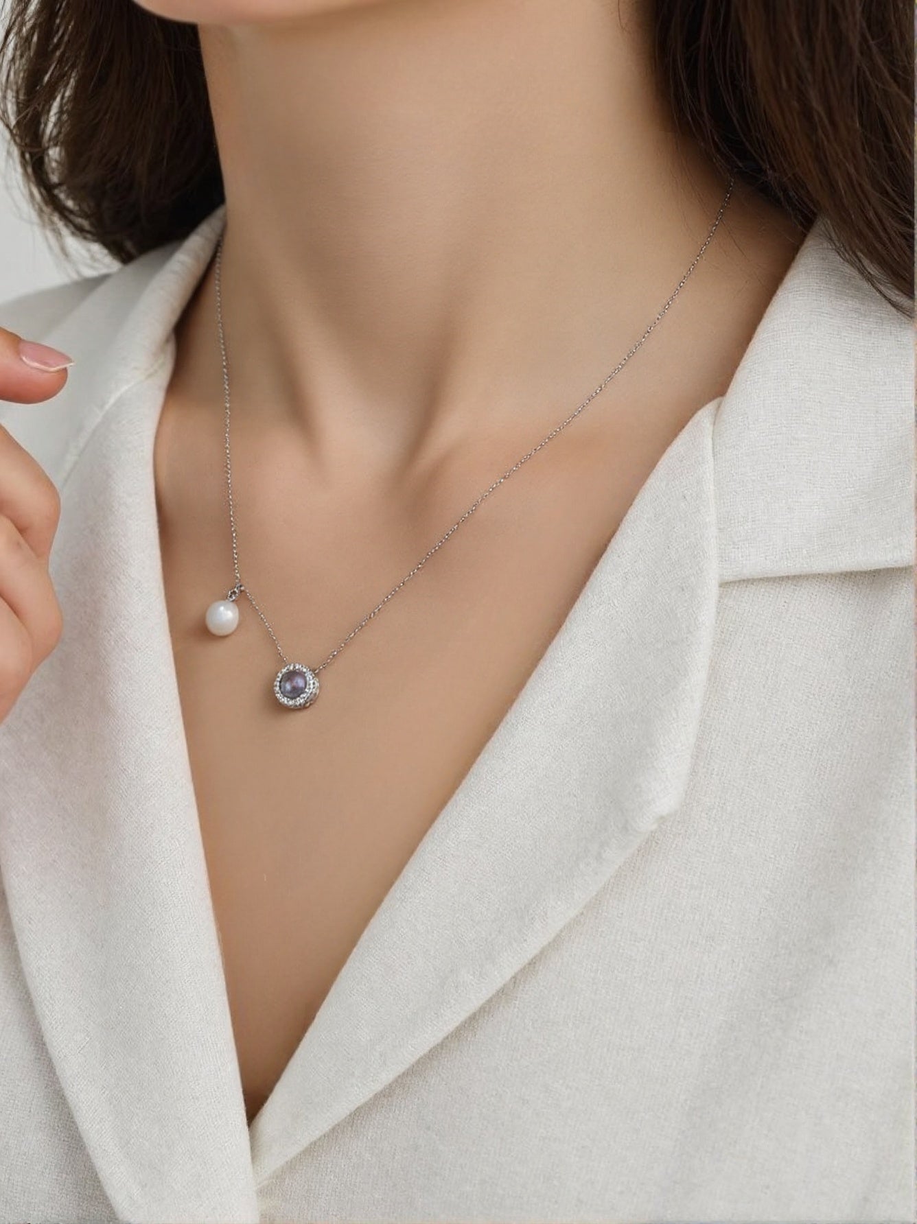 Light Luxury Aquamarine Pearl Necklace