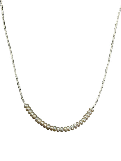 Broken Silver Versatile Collarbone Chain Pearl Necklace