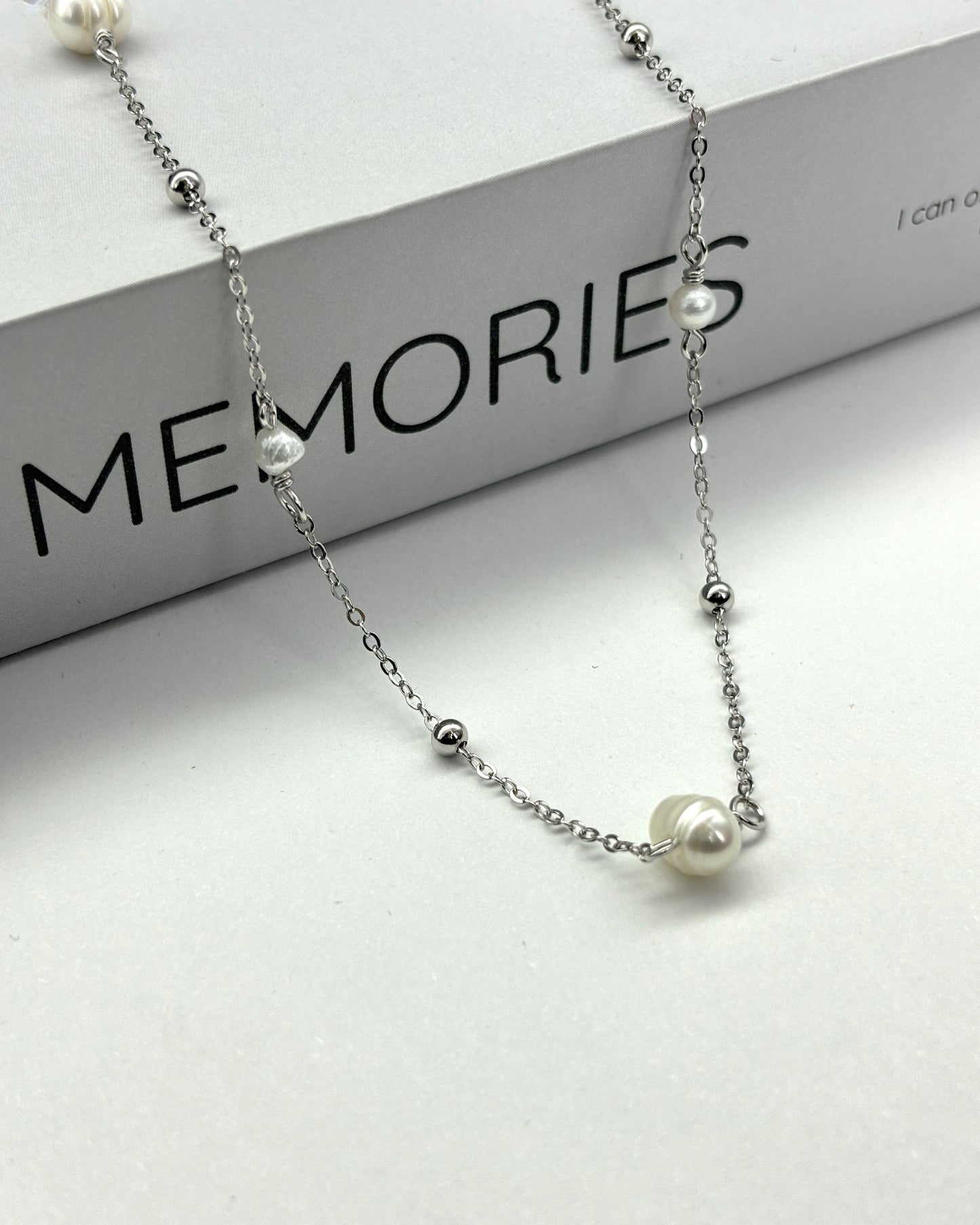 Sterling Silver Natural Freshwater Pearl Light Luxury Gypsy Necklace