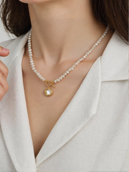 Baroque special-shaped natural freshwater pearl necklace