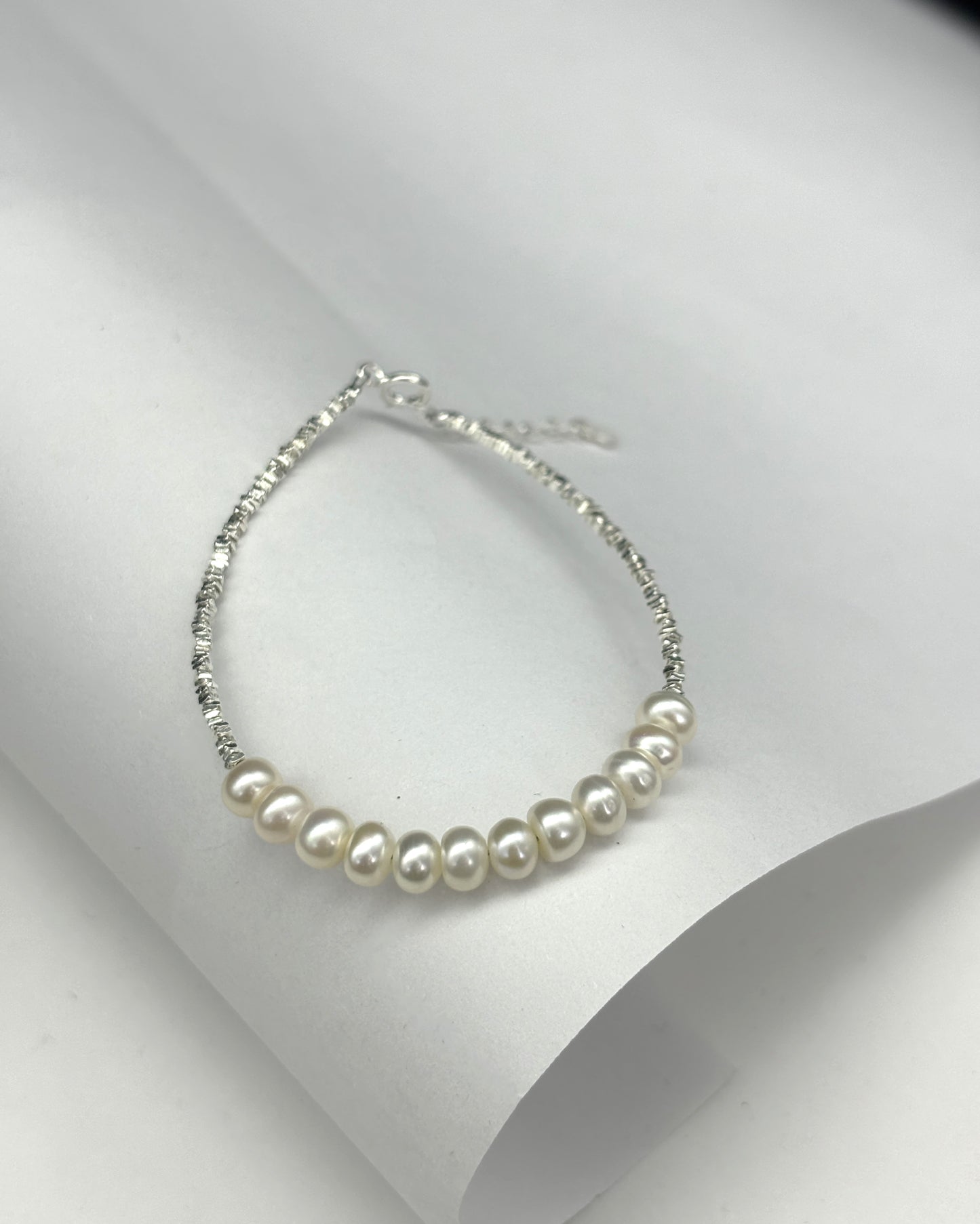 Natural Pearl Design Silver Bracelet