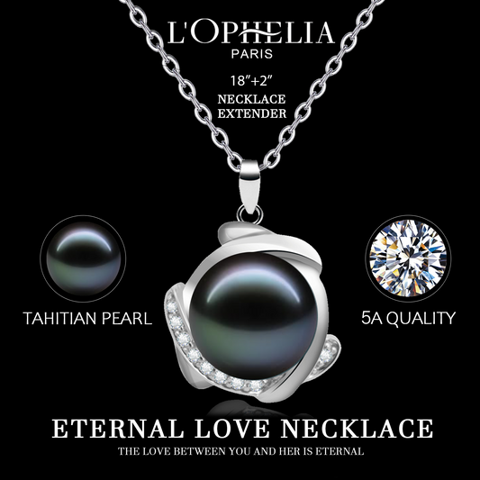 LOPHELIA Tahitian Black Pearl Pendant Necklace for Women, Genuine Pearl Jewelry with Twist Design, Elegant Gift for Mom, Wife and Girlfriend