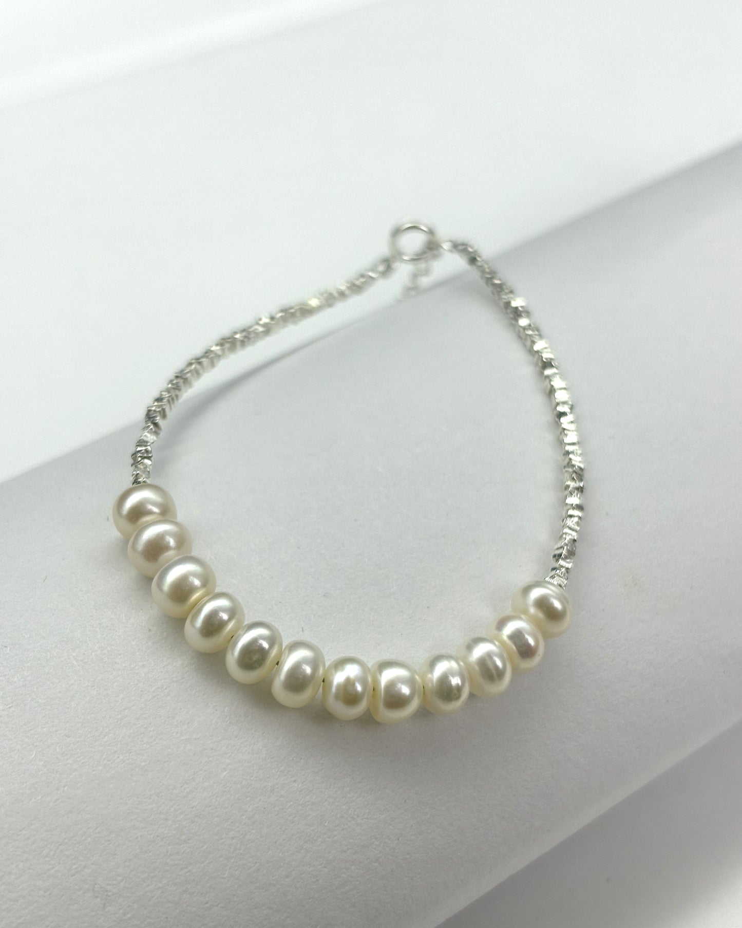 Natural Pearl Design Silver Bracelet
