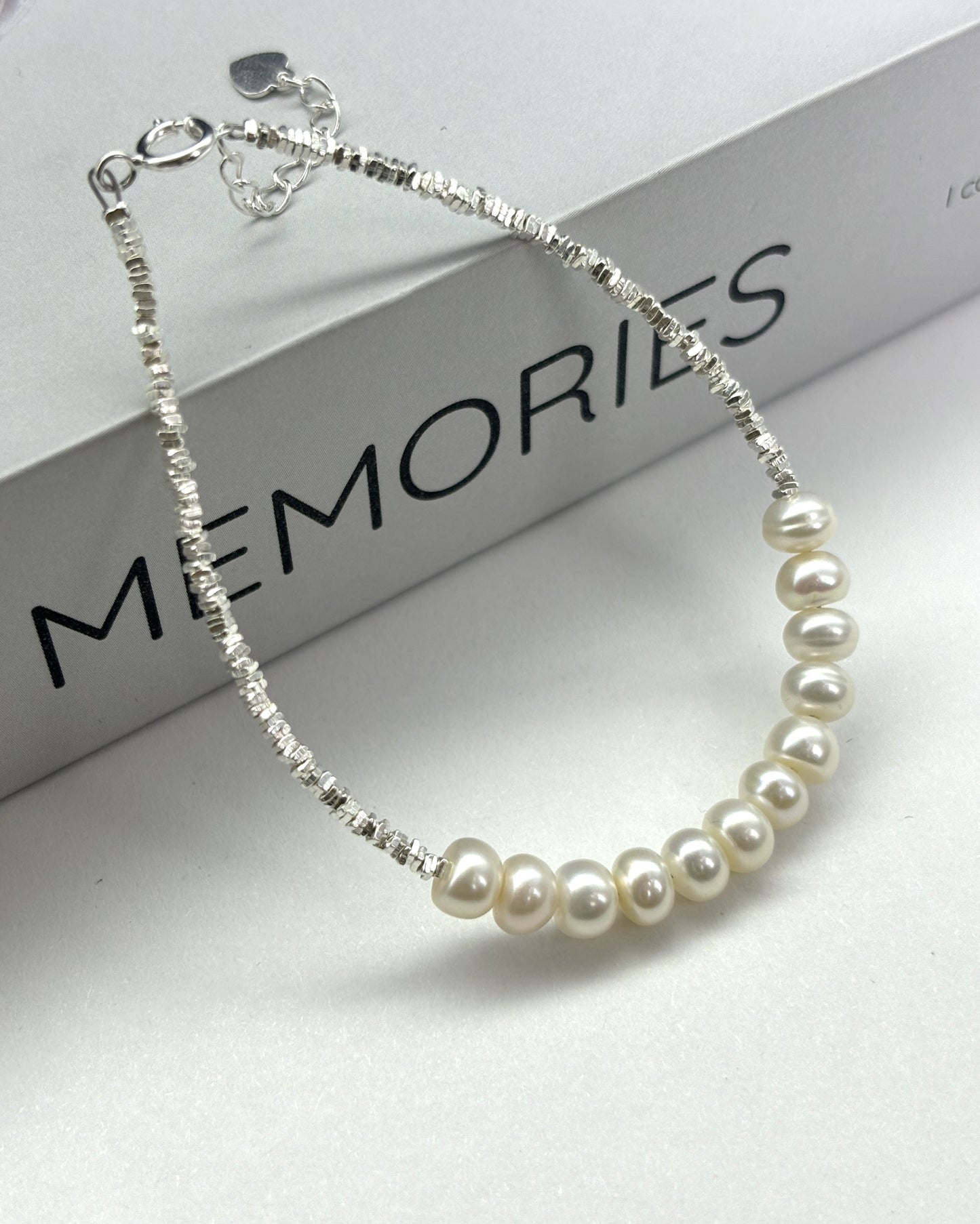 Natural Pearl Design Silver Bracelet