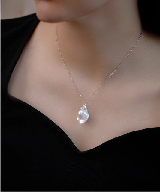 Natural Baroque Pearl Niche Light Luxury Silver Necklace