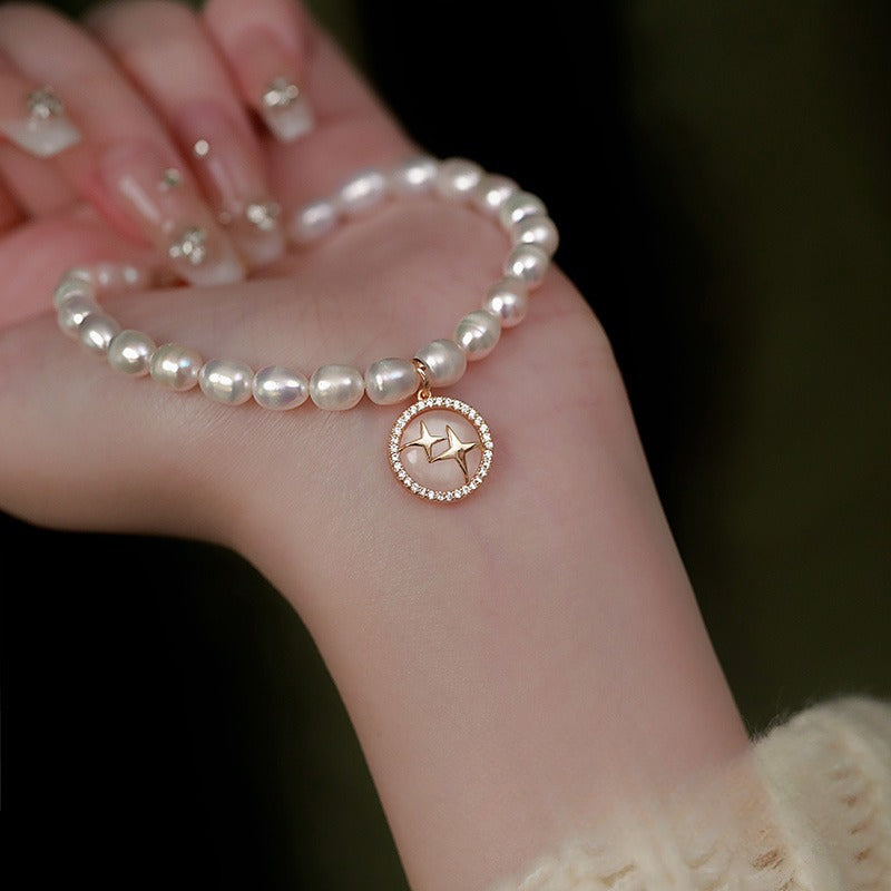 Natural Pearl Star Beaded Bracelet