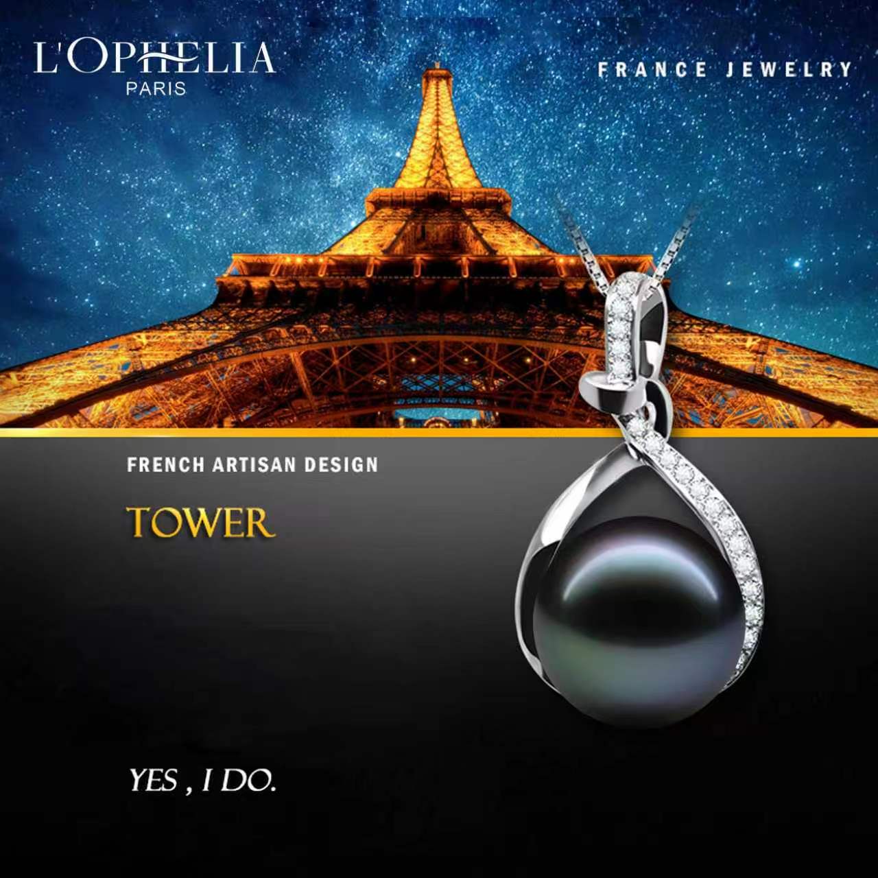 LOPHELIA Tahitian Black Pearl Necklace, 10-11mm 5A Real Pearl Necklace for Women, Dainty Infinity Jewelry Gift for Mom or Her
