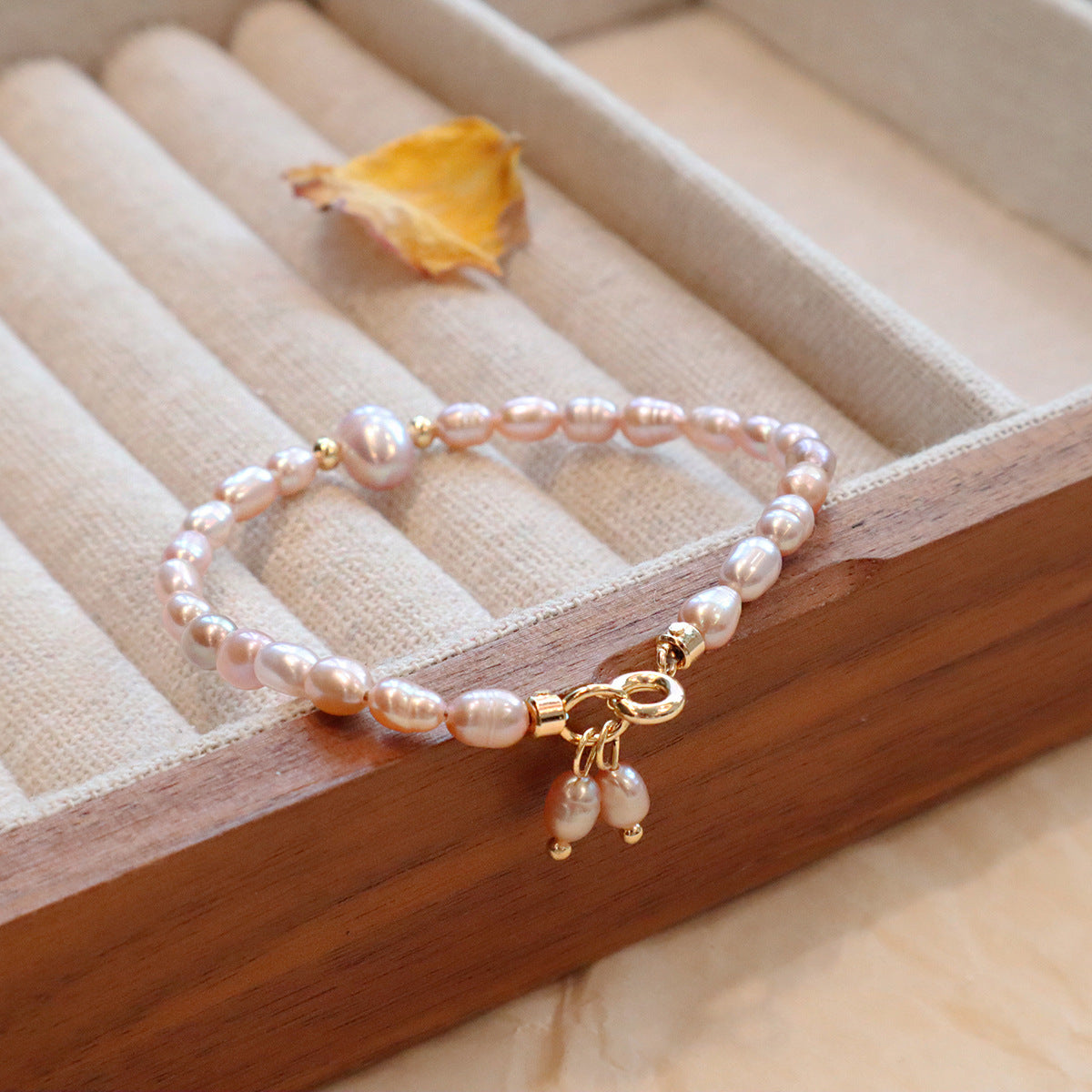 Natural Champagne Powder Natural Pearl Bracelet