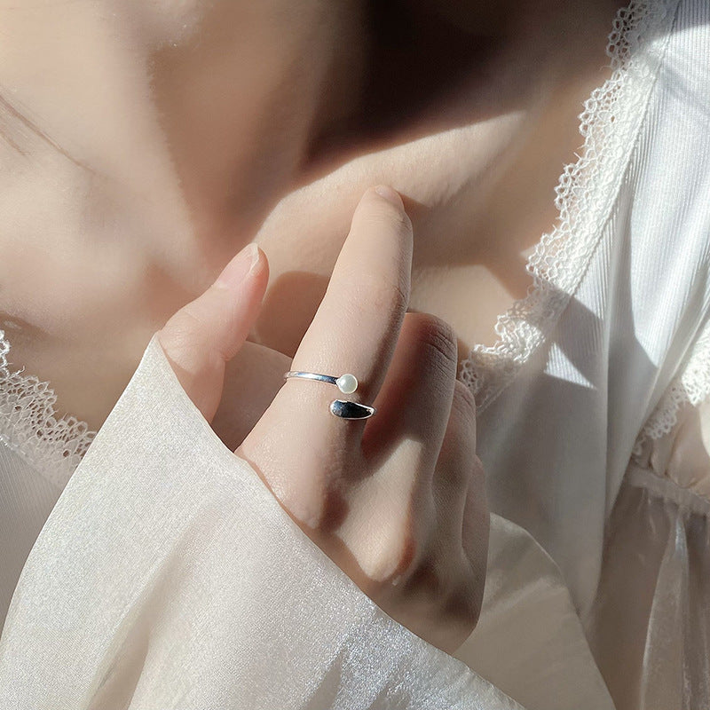 Cross Simple Design Pearl Ring