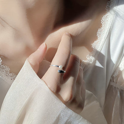 Cross Simple Design Pearl Ring