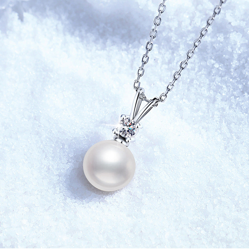 Natural pearl strong light round light luxury versatile necklace