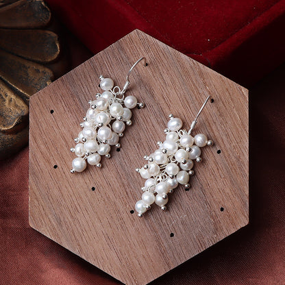 Grape pearl earrings