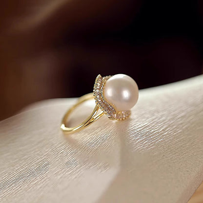 Diamond Retro Pearl Ring