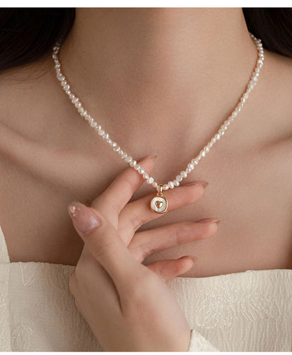 Baroque love natural pearl pendant