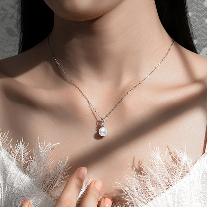 Natural pearl strong light round light luxury versatile necklace