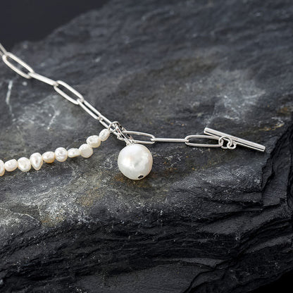Baroque Geometric Pearl Clavicle Necklace
