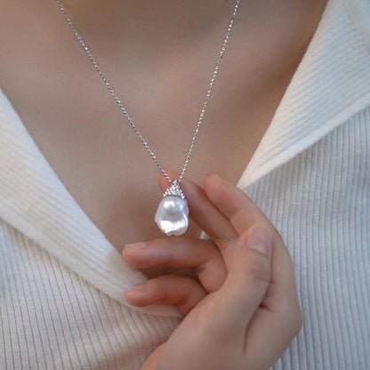 Natural Baroque Pearl Niche Light Luxury Silver Necklace