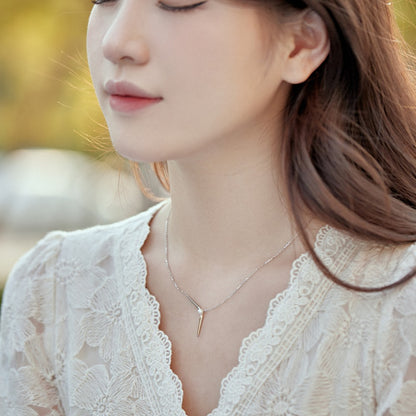Sterling silver Y-shaped natural freshwater pearl fashion light luxury necklace