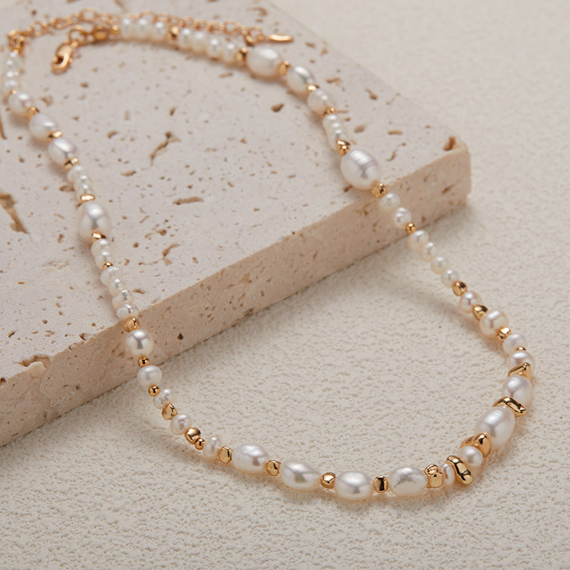 Natural pearl colored treasure irregular necklace