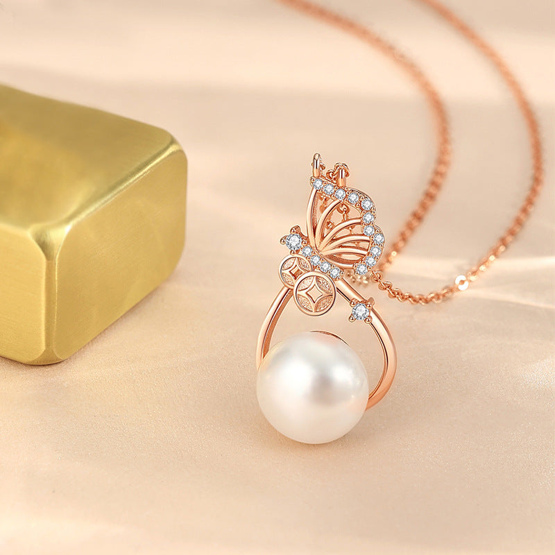 Original sterling silver freshwater pearl money bag necklace