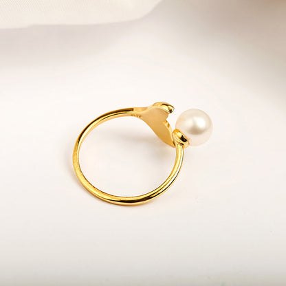 Mermaid Tail Design Pearl Ring