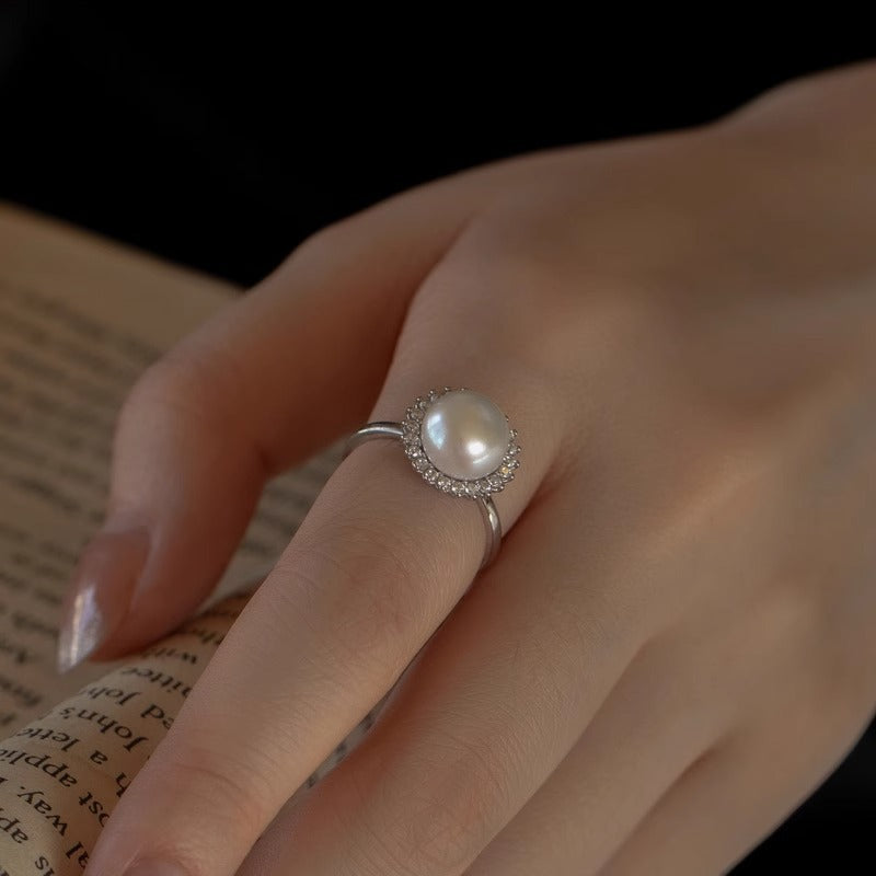 Sunflower Solar Halo Natural Strong Light Pearl Ring