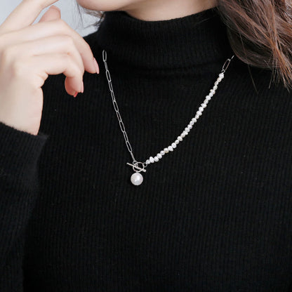 Baroque Geometric Pearl Clavicle Necklace