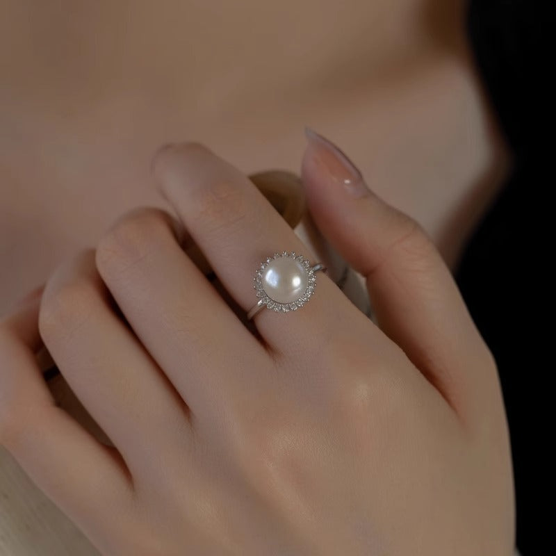 Sunflower Solar Halo Natural Strong Light Pearl Ring