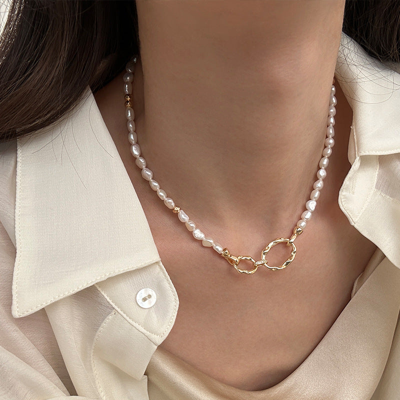 Vintage Natural Freshwater Baroque Pearl Long Necklace