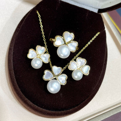 Natural Pearl Clover Design Set