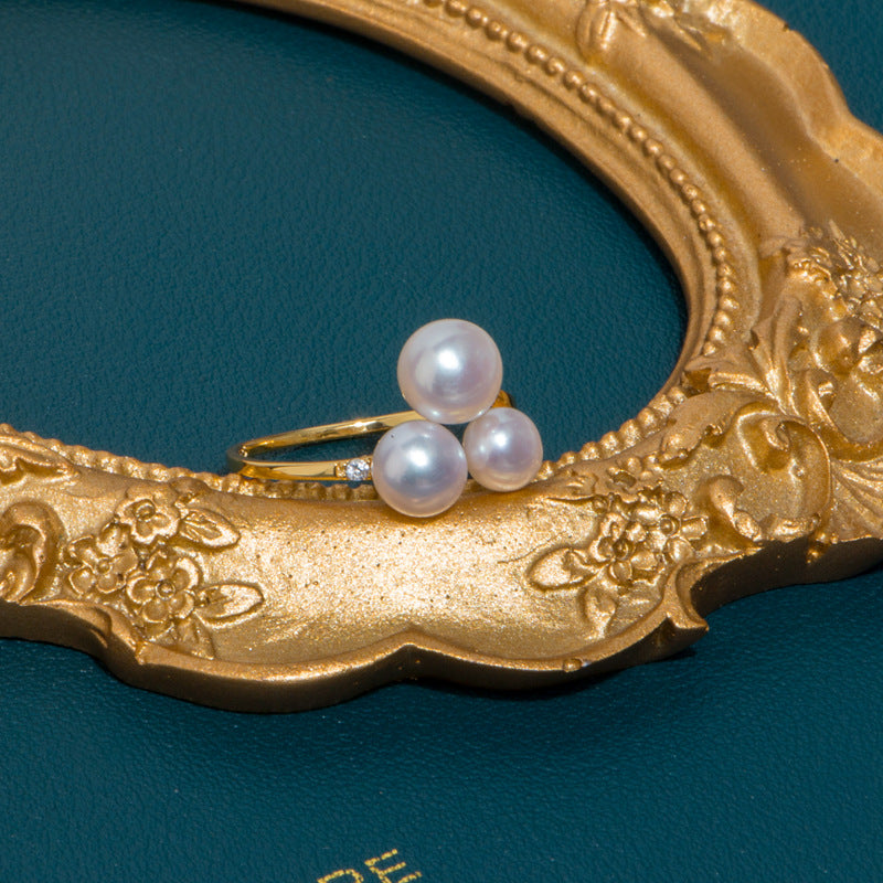 Multiple design pearl rings