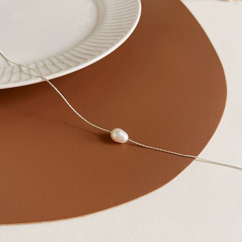 Geometric Single Natural Freshwater Pearl Pendant