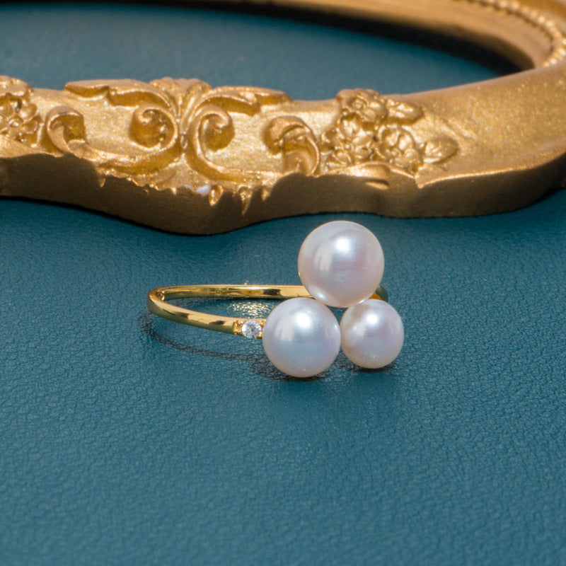 Multiple design pearl rings
