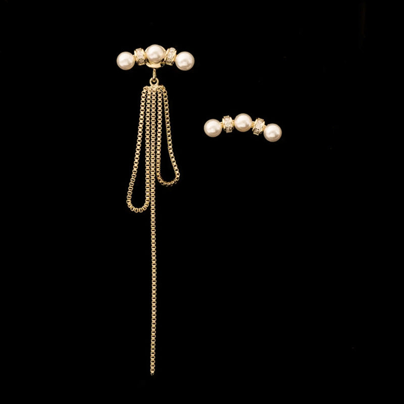 A pair of fringed freshwater pearl earrings.