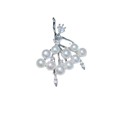Natural Pearl Ballet Girl Design Brooch