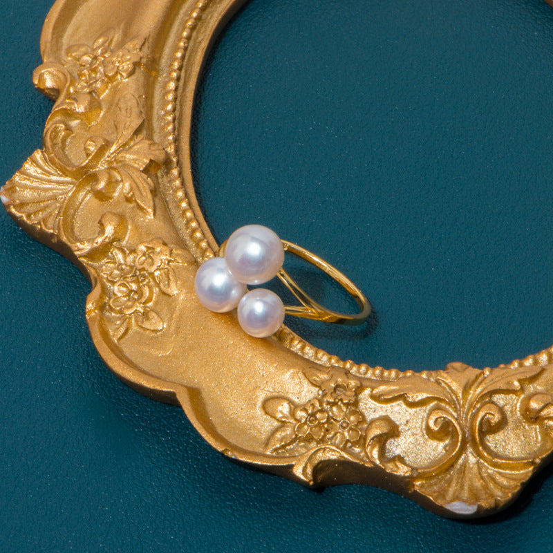 Multiple design pearl rings